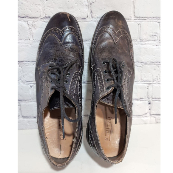 Bed Stu Larino Wing II Taupe Dip Dye Distressed Men\'s Size 12 Wing Tip Oxford main image 15